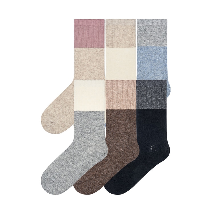 싹스탑 여성 램스울 양말 6족