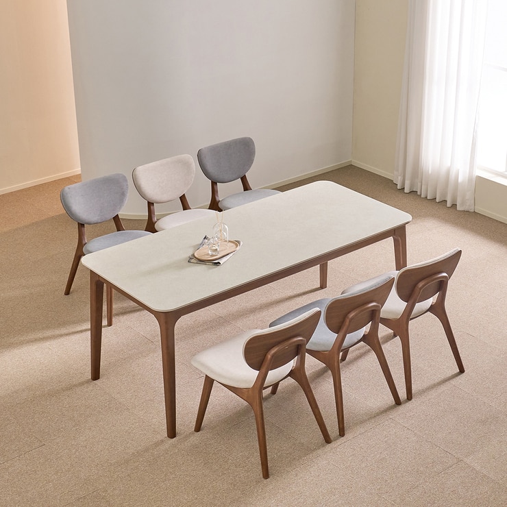 더 베이직 세라믹 식탁 세트 6인 1800