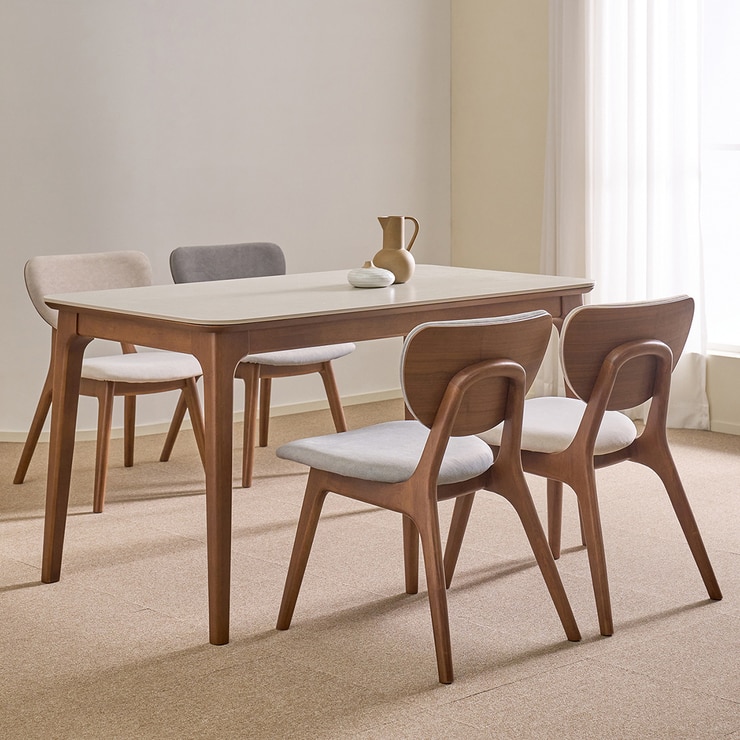 더 베이직 세라믹 식탁 세트 4인 1400