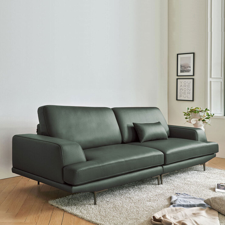 사트바 포지타노 이태리 통가죽 3.5인 소파