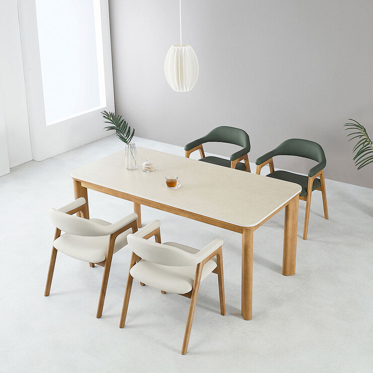 더리치 90 양면 세라믹 4인 식탁 세트 1400