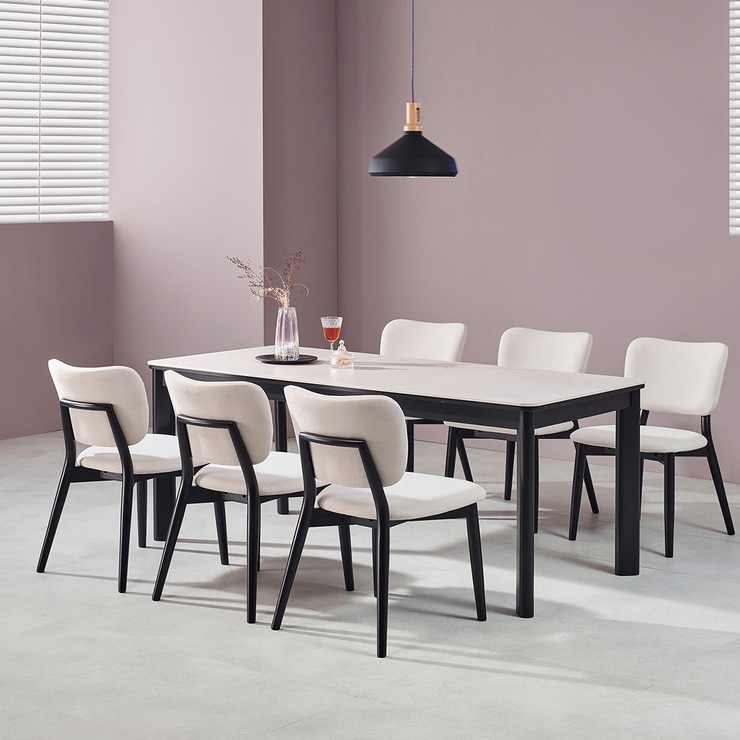 더원 블랙스완 세라믹 6인 식탁세트 1800